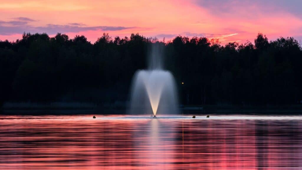 Large pond fountain